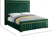 Dolce Velvet Queen King Bed (3 Boxes) Green - Gate FurnitureKing Bed