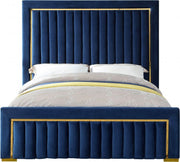 Dolce Velvet Queen Queen Bed (3 Boxes) Blue - Gate FurnitureQueen Bed