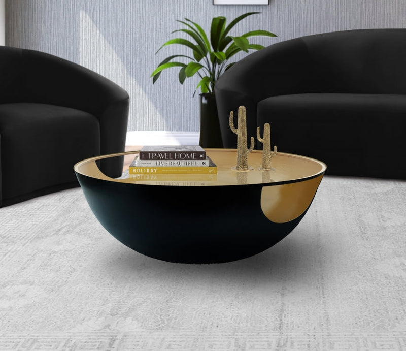 Doma Glass Top And Iron Base Coffee Table in Black - 286-CT