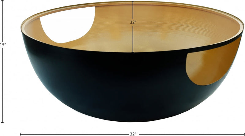 Doma Glass Top And Iron Base Coffee Table in Black - 286-CT