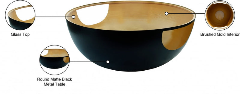 Doma Glass Top And Iron Base Coffee Table in Black - 286-CT