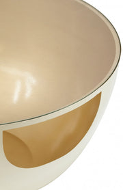 Doma Glass Top And Iron Base Coffee Table in Cream - 280-CT