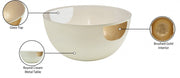 Doma Glass Top And Iron Base Coffee Table in Cream - 280-CT