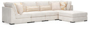 Donelson Creek Vanilla 4-Piece Sectional and Ottoman - 48002U1