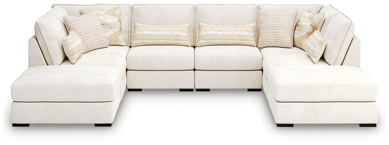 Donelson Creek Vanilla 6-Piece Sectional and Ottoman - 48002U2