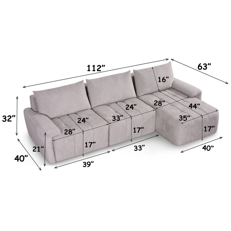 Dorcas Compressed Sectional Sofa - LV07170
