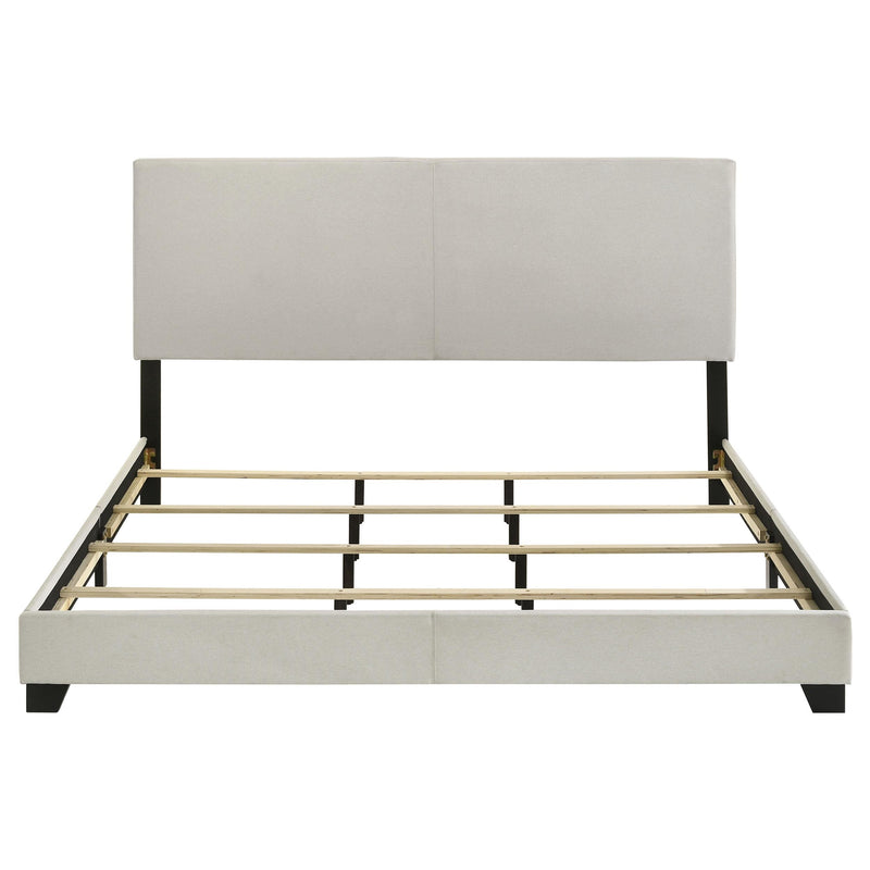 Dorian Fabric Upholstered Eastern King Panel Bed Cream - 300852KE