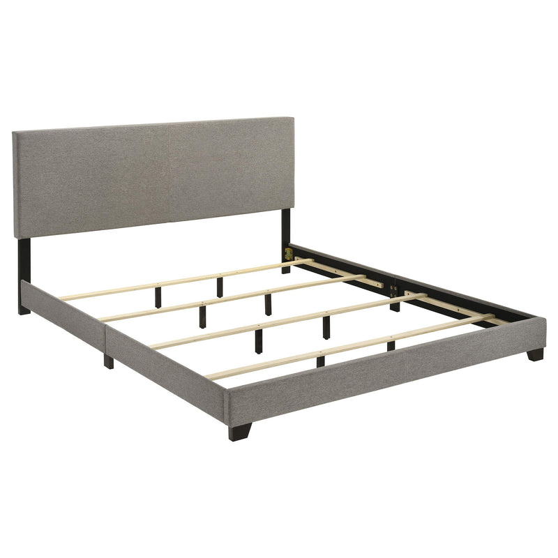 Dorian Fabric Upholstered Eastern King Panel Bed Taupe - 300851KE