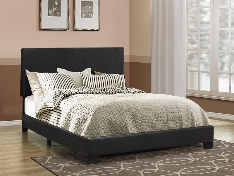 Dorian Faux Leather Upholstered California King Bed Black - 300761KW