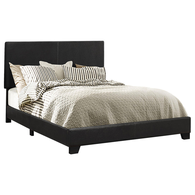 Dorian Faux Leather Upholstered Queen Panel Bed Black - 300761Q