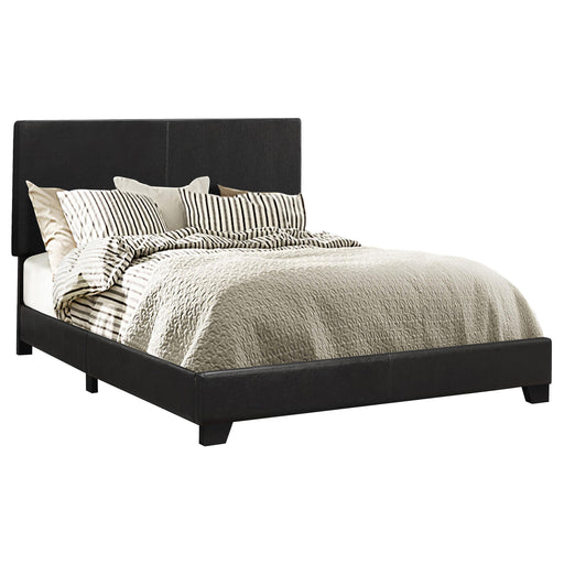 Dorian Faux Leather Upholstered Queen Panel Bed Black - 300761Q