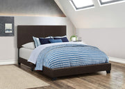 Dorian Faux Leather Upholstered Queen Panel Bed Brown - 300762Q
