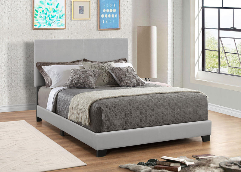 Dorian Faux Leather Upholstered Queen Panel Bed Grey - 300763Q