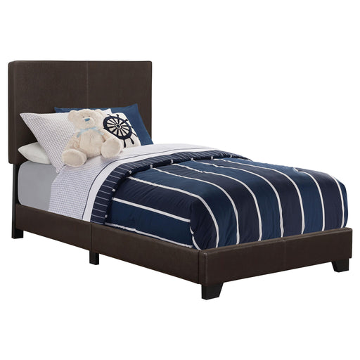 Dorian Faux Leather Upholstered Twin Panel Bed Brown - 300762T