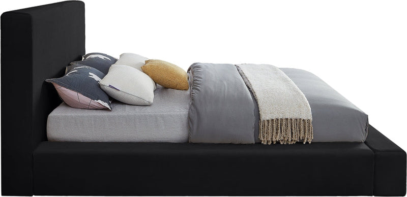 Dorian Velvet Upholstered Full Bed in Black - DorianBlack-F