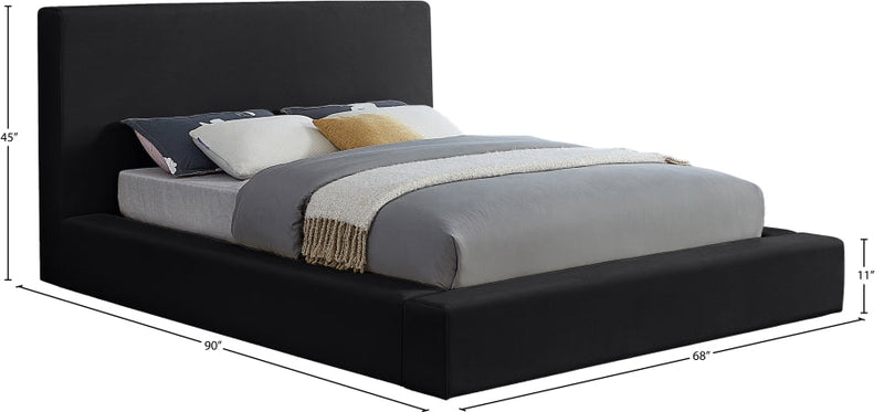 Dorian Velvet Upholstered Full Bed in Black - DorianBlack-F