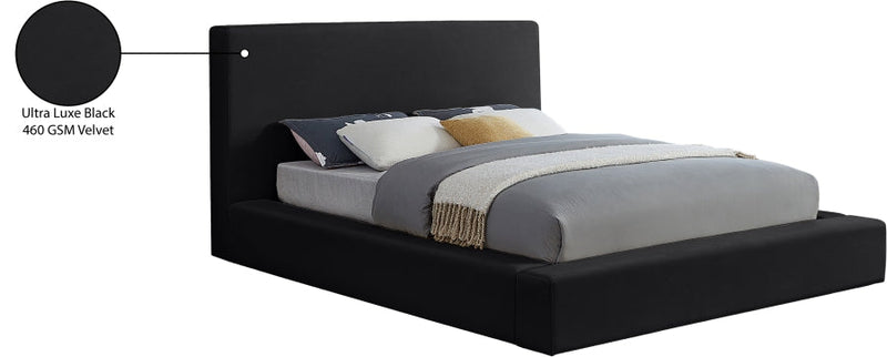 Dorian Velvet Upholstered Full Bed in Black - DorianBlack-F