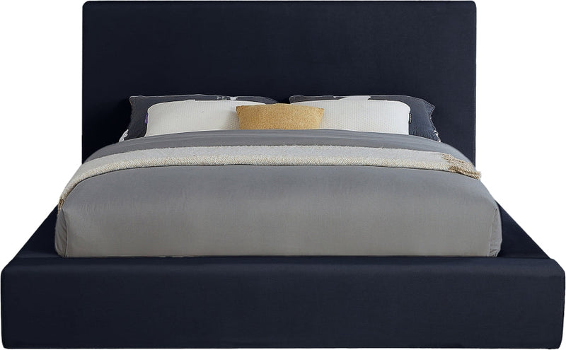 Dorian Velvet Upholstered Full Bed in Blue - DorianNavy-F