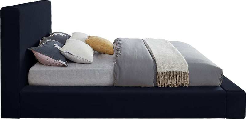 Dorian Velvet Upholstered Full Bed in Blue - DorianNavy-F