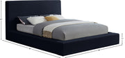 Dorian Velvet Upholstered Full Bed in Blue - DorianNavy-F