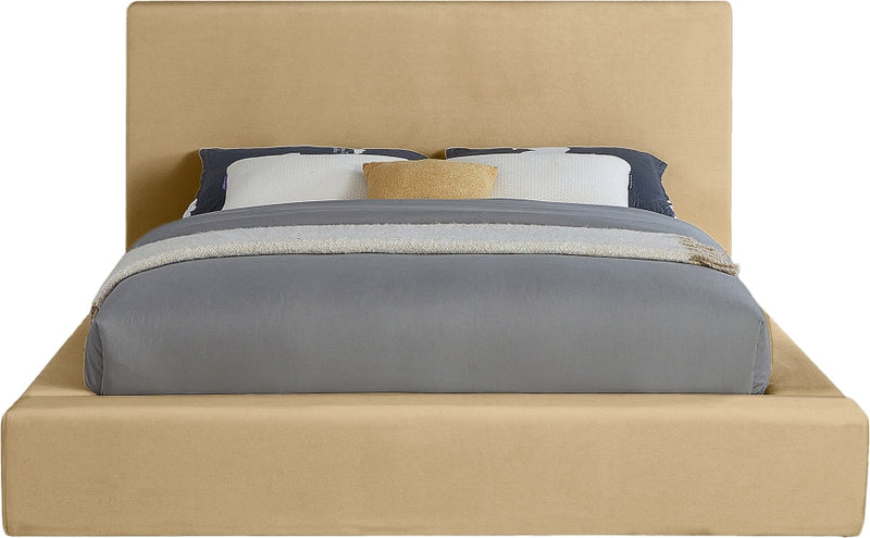 Dorian Velvet Upholstered Full Bed in Camel - DorianCamel-F