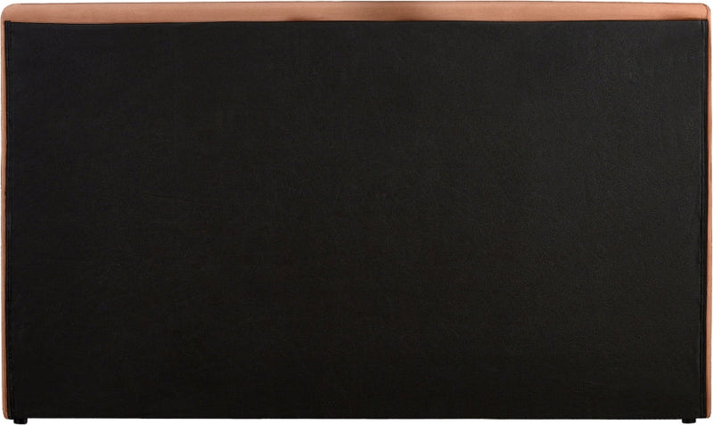 Dorian Velvet Upholstered Full Bed in Cognac - DorianCognac-F