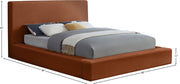 Dorian Velvet Upholstered Full Bed in Cognac - DorianCognac-F