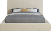 Dorian Velvet Upholstered Full Bed in Cream - DorianCream-F