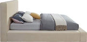 Dorian Velvet Upholstered Full Bed in Cream - DorianCream-F