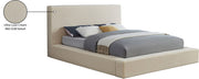 Dorian Velvet Upholstered Full Bed in Cream - DorianCream-F