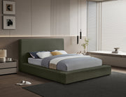 Dorian Velvet Upholstered Full Bed in Green - DorianGreen-F