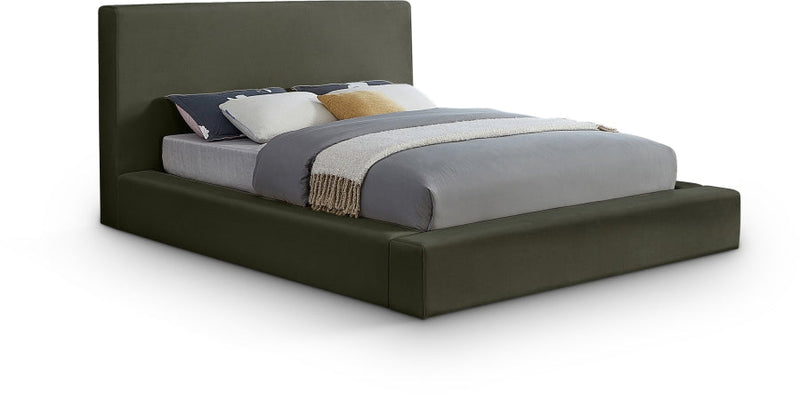 Dorian Velvet Upholstered Full Bed in Green - DorianGreen-F