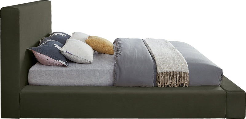 Dorian Velvet Upholstered Full Bed in Green - DorianGreen-F