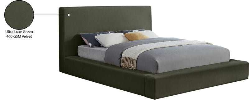 Dorian Velvet Upholstered Full Bed in Green - DorianGreen-F