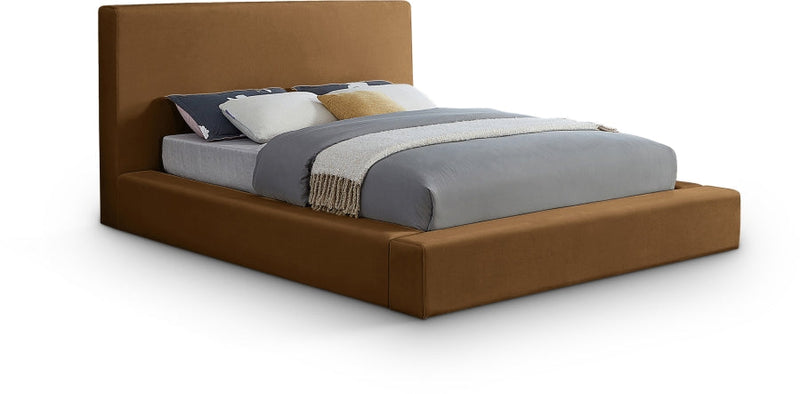 Dorian Velvet Upholstered Full Bed in Saddle - DorianSaddle-F