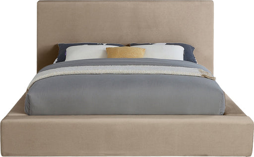 Dorian Velvet Upholstered Full Bed in Taupe - DorianTaupe-F