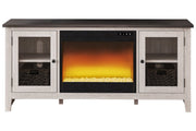 Dorrinson Two - tone 60" TV Stand with Electric Fireplace - Gate FurnitureTV Stand