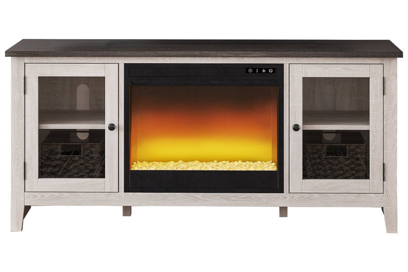 Dorrinson Two - tone 60" TV Stand with Electric Fireplace - Gate FurnitureTV Stand