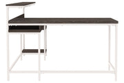 Dorrinson Two - tone Home Office L - Desk with Storage - Gate FurnitureOffice Desks