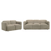 Dorset 2-piece Upholstered Round Track Arm Sofa Set Brown - 509814-S2