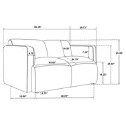 Dorset 2-piece Upholstered Round Track Arm Sofa Set White - 509811-S2