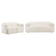 Dorset 2-piece Upholstered Round Track Arm Sofa Set White - 509811-S2