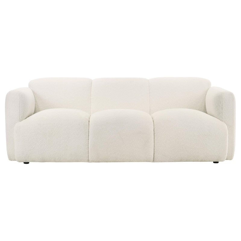 Dorset 2-piece Upholstered Round Track Arm Sofa Set White - 509811-S2