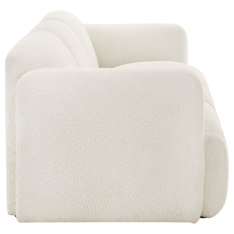 Dorset 2-piece Upholstered Round Track Arm Sofa Set White - 509811-S2