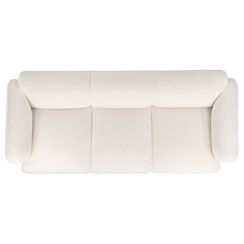 Dorset 2-piece Upholstered Round Track Arm Sofa Set White - 509811-S2