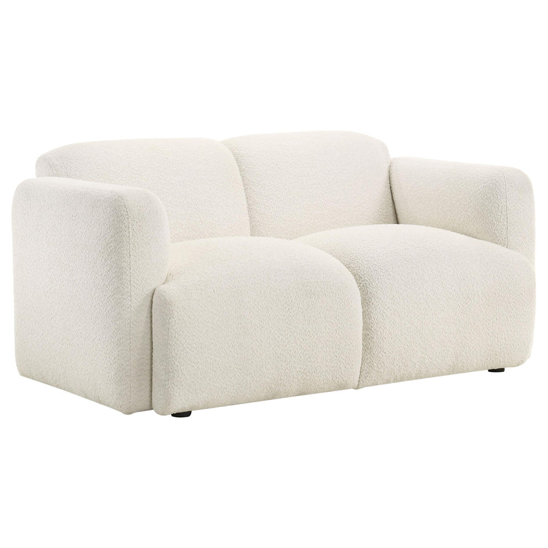 Dorset 2-piece Upholstered Round Track Arm Sofa Set White - 509811-S2