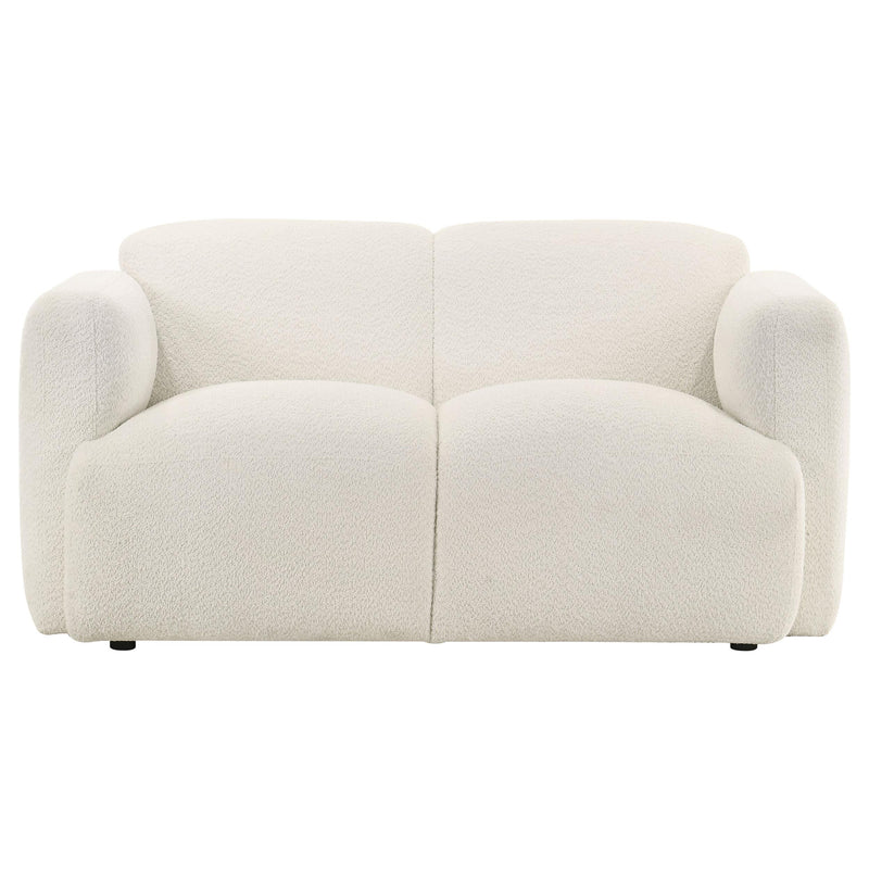 Dorset 2-piece Upholstered Round Track Arm Sofa Set White - 509811-S2