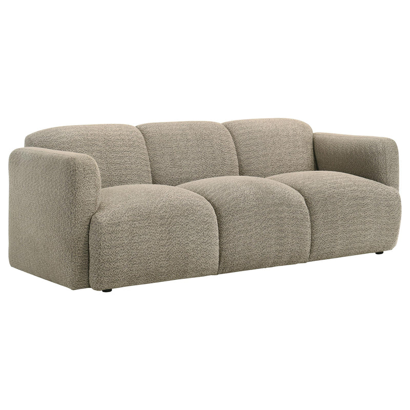 Dorset 3-piece Upholstered Round Track Arm Sofa Set Brown - 509814-S3