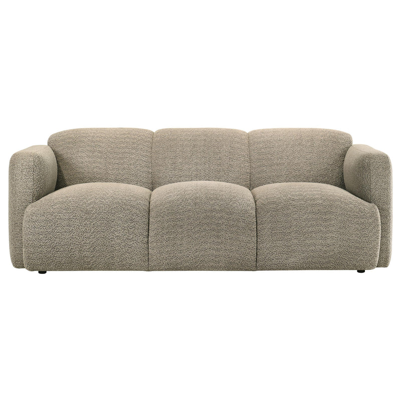 Dorset 3-piece Upholstered Round Track Arm Sofa Set Brown - 509814-S3