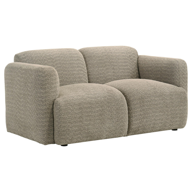 Dorset 3-piece Upholstered Round Track Arm Sofa Set Brown - 509814-S3